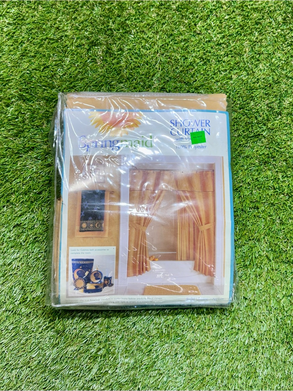 Springmaid Tailored Swag Shower Curtain w/ Valance & Vinyl Liner 70x70 Beige